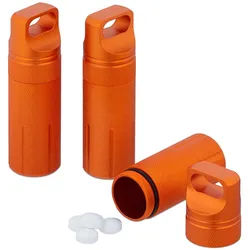 Relaxdays 3Xpillendose , Orange , Metall , 3x9.5x3 cm , Freizeit & Co, Wellness & Gesundheit, Gesundheit