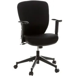 Mid.you Drehstuhl , Schwarz , Metall, Kunststoff, Textil , Drehkreuz , 58x103x48 cm , Wippfunktion, Sitzfläche 360° drehbar, ergonomische Rückenlehne , Büromöbel, Bürostühle, Drehstühle
