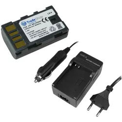 Trade-Shop 2in1 Set passend für JVC GR-D725 HM200 BN-VF808 BN-VF823 Ladegerät + Kamera-Akku Li-Ion (7,2 V), Für 220V Steckdose und 12V/24V Kfz Zigarettenanzünder