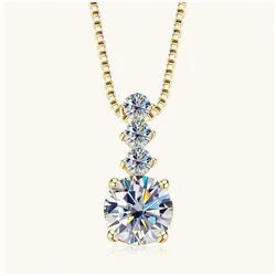 ROUGEMONT Kette mit Anhänger Exquisite Moissanit Damen Halskette 1,0ct VVS1 D 925 Sterling Silber, Echtschmuck mit Echtheitszertifikat goldfarben