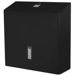 SanTRAL® Plus JRU 1 Toilettenpapierspender Jumborollen, Ø 330 mm, Papierspender ideal für eine hohe Versorgungssicherheit, Farbe: mattschwarz, P MN