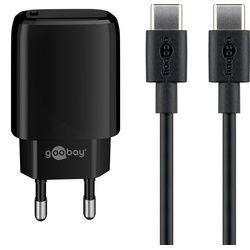 Goobay USB-CTM PD-Ladeset 20W - USB-CTM Netzteil 20W inklusive USB-CTM Kabel 1m (Schwarz)