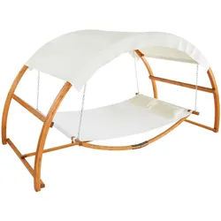 tectake Hängematte Locarno,Belastbarkeit 250 kg, 328 x 160 x 171,5 cm,teak , Holz , 160x171.5x328 cm , Gartenmöbel, Gartenschaukeln, Hängematten