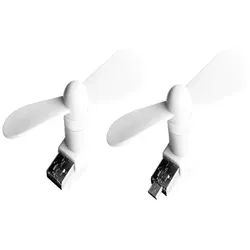 XLAYER Mini USB-Ventilator Ventilator XLayer Colour Line Mini Fan 2-in-1 Micro USB & USB weiß