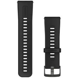 Garmin Smartwatch-Armband Ersatzarmband 24mm Silikon Schwarz mit Edelst Grau schwarz