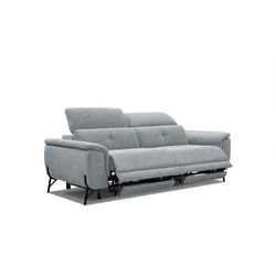 SOFA AVENA 3-Sitzer mit 2 Relaxfunktionen, silberfarben