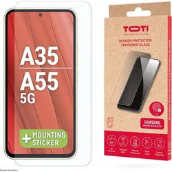 Toti TEMPERED glass 2D screen protector (1 Stück, A55, Galaxy A35), Smartphone Schutzfolie