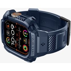 Spigen Appl Watch Ultr 2/1 RugArmProNvBl, Sportuhr + Smartwatch Zubehör, Blau