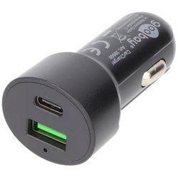 Dual-USB Auto Schnellladegerät USB-CTM PD Power Delivery, 48W, 12/24V USB-A / USB-CTM geeignet für Geräte mit USB-CTM (Power Delivery) wie z.B. iPhone 12