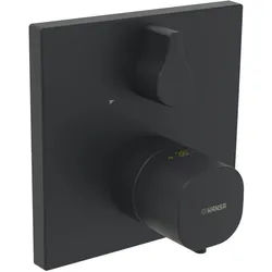 Hansa HANSALIVING Thermostat-Wannen-Funktionseinheit, eckige Rosette, Badarmaturen, matt schwarz