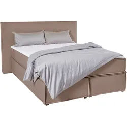 LeGer Home by Lena Gercke Boxspringbett Yuma, incl. Topper, in 4 Breiten, 3 Matratzenarten und je 2 Härtegraden braun 173 cm x 213 cm