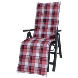KETTtex Sesselauflage Relaxliege Milano 2396 rot-weiß kariert 169x49x6 cm KETTtex