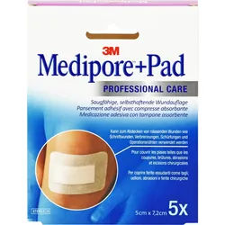 MEDIPORE + PAD 5X7.2CM 5 St