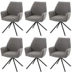 MCW Esszimmerstuhl Hellgrau 6er-Set , Textil , 60x86x60 cm , Esszimmer, Stühle