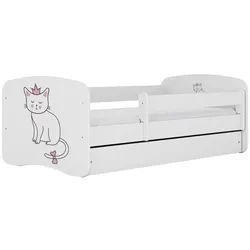 Raumhirsch Furniture Kinderbett Katze mit Schublade und Matratze 140/70 , Weiß , Holzwerkstoff , Rechteckig , 70x140 cm , FSC 100% , Babymöbel & Kindermöbel, Kinderzimmer & Jugendzimmer, Kinderbetten