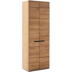 Garderobenschrank MCA LIVING "Araya Garderobenschrank,Schrank,Dielenschrank,Flurschrank,Breite 69cm", eichenfarben, B:69cm H:195cm T:40,5cm, Holzwerkstoff, Massivholz, Schränke, Garderobenschrank, Türen gedämpft, Fachböden,ausziehbare Kleiderstange, FSC-Mix