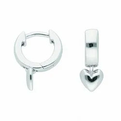 Adelia ́s Paar Creolen Damen 925 Silber Ohrringe Creolen Herz Ø 10,8 mm, Silberschmuck für Damen silberfarben