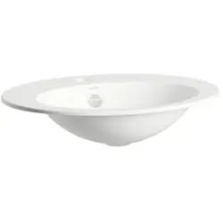Laufen FORM Einbauwaschtisch H517FM60001041 500 x 400 x 111 mm, oval, mit Armaturenbank, mit einem Hahnloch, mittig, mit Überlauf, weiß
