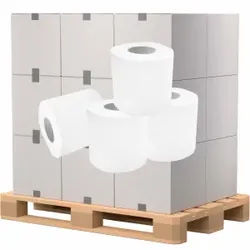 Toilettenpapier, Tissue, 3-lagig, hochweiß, Hochwertiges Klopapier aus 100% Zellstoff, 1 Palette = 252 Packungen à 8 x 150 Blatt
