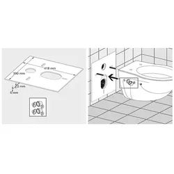 Schallschutzset für Wand-WC und Bidet, best. aus Schalldämmprofil 4 mm stark (geklappte Ausführung)