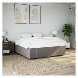 vidaXL Bett, Bettgestell ohne Matratze Taupe 180x200 cm Stoff