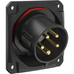 Walther Electric FW732506SK CEE NEO Anbaugerätestecker schräg, 32A, 5P, 6h, IP54 mit Schraubtechnik und 110x110mm Flansch