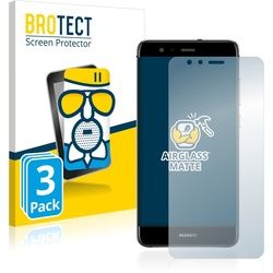 BROTECT AirGlass Panzerglasfolie Matt (3 Stück, Huawei P10 Lite), Smartphone Schutzfolie