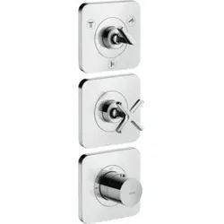 hansgrohe Fertigset Axor Citterio E UP-Thermostat 380/120, m Ros, Edelstahl-Optik