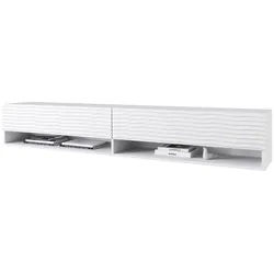 P & B Lowboard , Weiß , Holzwerkstoff , 2 Fächer , 180x30x31 cm , Fsc , stehend, hängend , Kleinmöbel