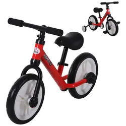 Homcom Kinder Laufrad Kinderfahrrad 2-in-1 Stützräder Pedale 2-5 Jahre Kunststoff Rot , 36x54x85 cm , Spielzeug, Kinderfahrzeuge