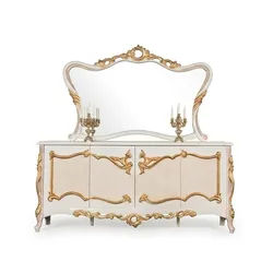 Xlmoebel Sideboard Elegantes Sideboard mit Spiegel für ein stilvolles Zuhause (1 St), Made in Europa beige|braun