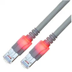 Easylan DualBoot LED Patchkabel RJ45 S/FTP Cat.6 (Class E) LAN-Kabel, RJ-45 Männlich (Stecker), RJ-45 Männlich (Stecker) (250.0 cm), mit saCon Stecker, LSOH, CS1OACDCD0025 grau 1.3 cm x 1.4 cm x 250.0 cm