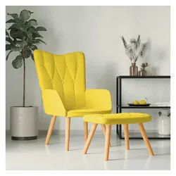 vidaXL Relaxsessel, Relaxsessel mit Hocker Senfgelb Stoff
