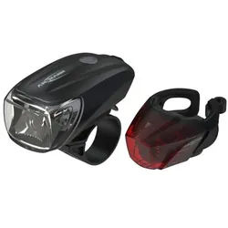 Ansmann Fahrradbeleuchtungs-Set, LED-Frontscheinwerfer und LED-Rückleuchte, StVO zugelassen, wiederaufladbar