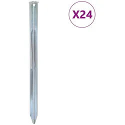 vidaXL Zelthering, Zeltheringe 24 Stk. 30 cm Ø20 mm Verzinkter Stahl