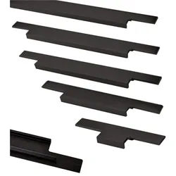 SO-TECH® Möbelgriff Griffleiste SLIM, schwarz eloxiert, Harpunensteg-Montage, ZUM EINFRÄSEN UND EINLEIMEN Länge 995 mm schwarz 1.1 cm x 99.5 cm x 3.8 cm