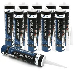 ARLI Maleracryl 10x Acryl 310ml weiß überstreichbare Dichtstoff, Acryl, (10-tlg), Universal Bauacryl Maleracryl Fugendichter Dichtmasse