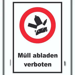 HB-Druck Müll abladen verboten Symbol Schild A3 (297x420mm)