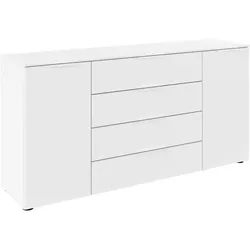 LeGer Home by Lena Gercke Kommode Kommode Sideboard Schubladenkommode SERINA eleganter Eyecatcher (inkl. SOFT-CLOSE-FUNKTION), mit 4 Schubkästen und 2 Türen sowie Metallgriffen MADE IN GERMANY weiß