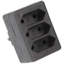 Multistecker 3x Euro schwarz