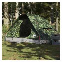 furnicato Faltzelt Campingzelt Kuppelzelt 220x156x123 cm Tarnung wasserdicht, (1 tlg) grün 156 cm x 220 cm x 123 cm