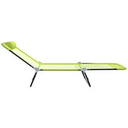 vidaXL Gartenliege 182 x 55 x 85,5 cm Klappbare Sonnenliege mit Kopfstütze grün Textilene grün