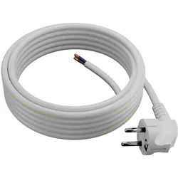 Anschlusskabel 5m mit Winkelstecker Uni-Schuko 250V 16A 3x1,5 mm2 OMY PP-50 Weiß W-97185