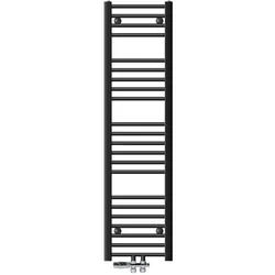 LuxeBath ECD Germany Badheizkörper Mittelanschluss 300×1400 mm Anthrazit, gerade, Thermostat-Set (Durchgang Boden)