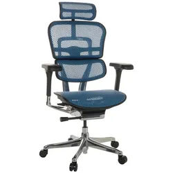 Mid.you Drehstuhl , Blau , Kunststoff , Drehkreuz , 69x119-144x65 cm , Sitzfläche 360° drehbar, inklusive Armlehnen, ergonomische Rückenlehne , Büromöbel, Bürostühle, Drehstühle
