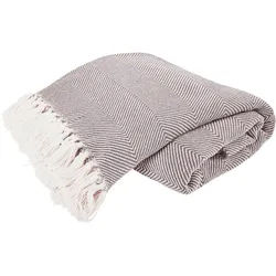 Tagesdecke , Taupe , Textil , 280x250 cm , Oeko-Tex® Standard 100 , Fransen , Heimtextilien, Bettwäsche & Leintücher, Tagesdecken