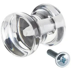 SO-TECH® Möbelgriff Möbelknopf FENJA BA 32 - 192 mm, inkl. Schrauben (1-St), Möbelknopf transparent 35 x 29 mm von SCHÜCO ALU COMPETENCE weiß Möbelknopf | 3.5 cm