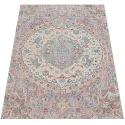 Teppich PACO HOME "Torres 271", pink, B:80cm H:8mm L:150cm, Polypropylen, Teppiche, Teppich, Kurzflor, Orient-Optik, Vintage Design, In- und Outdoor geeignet