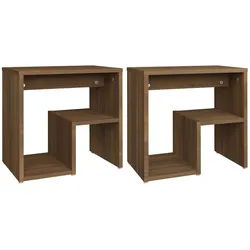 vidaXL Nachttische 2 Stk. Braun Eichen-Optik 40x30x40 cm Holzwerkstoff