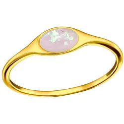 Order & Smile Schmuck Goldring Goldener Ring mit Opal goldfarben 49